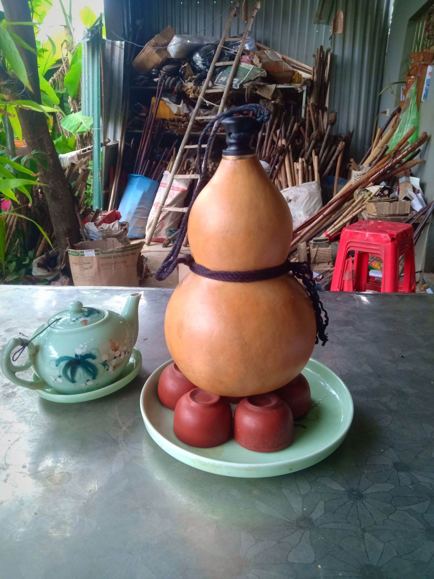 Bình bầu hồ lô đựng Tỉu dung tích 1lít - 1,2lit