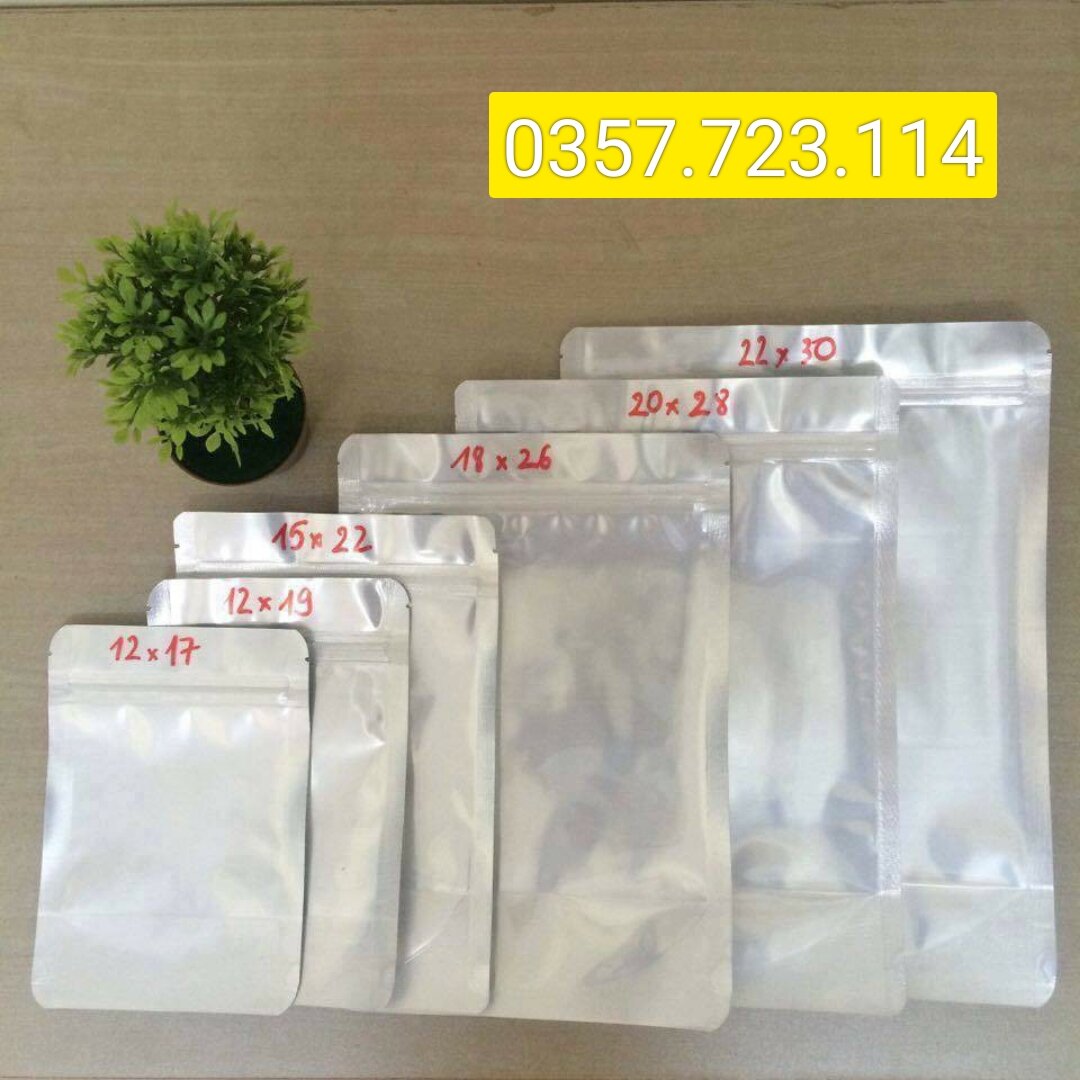 1kg túi zip 2 mặt bạc