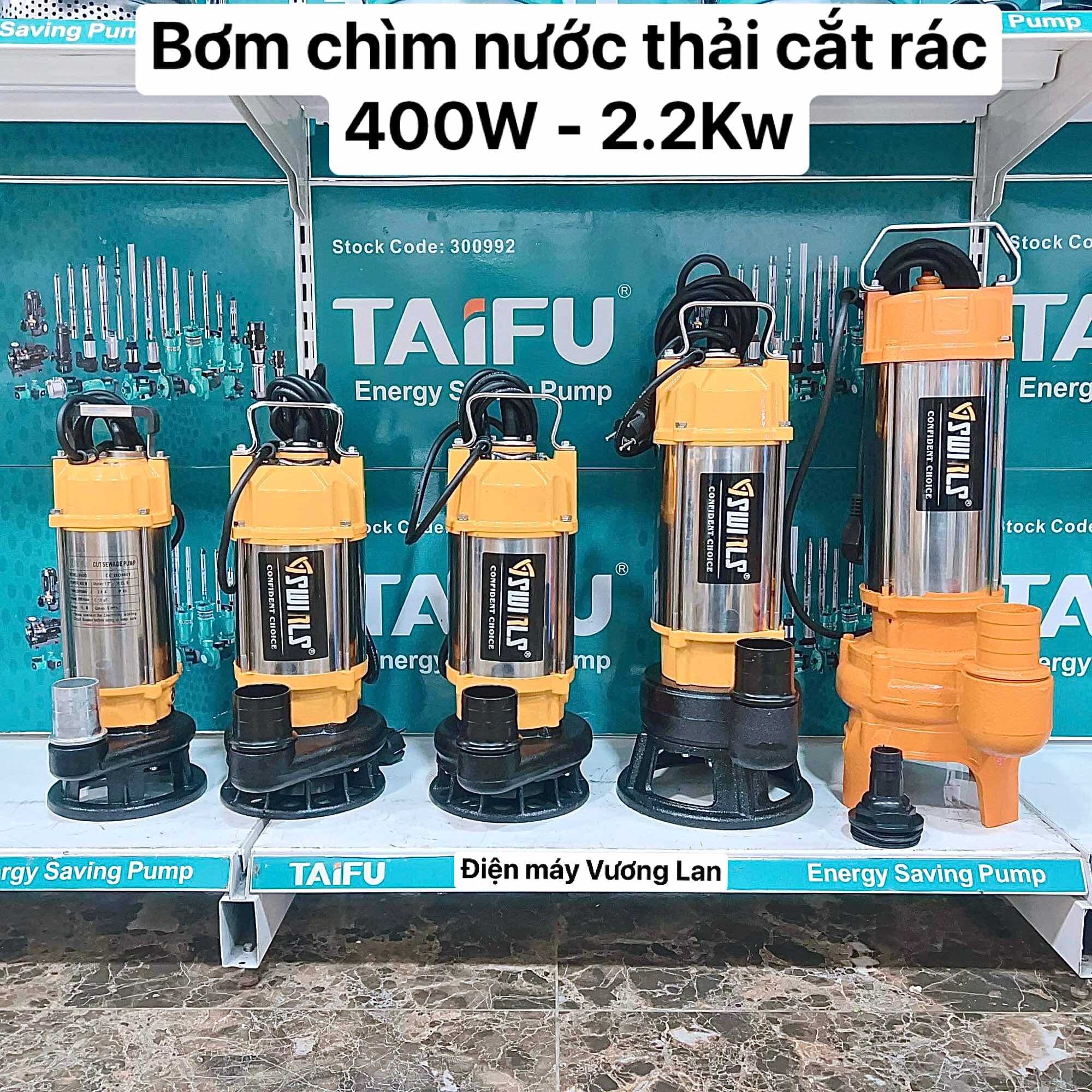  Máy bơm chìm nước thải cắt rác 400W 750W 1.1Kw 1.5Kw 2.2Kw Thân inox 304 Swirls - Bảo hành 1 năm Bơm chìm hút bùn 