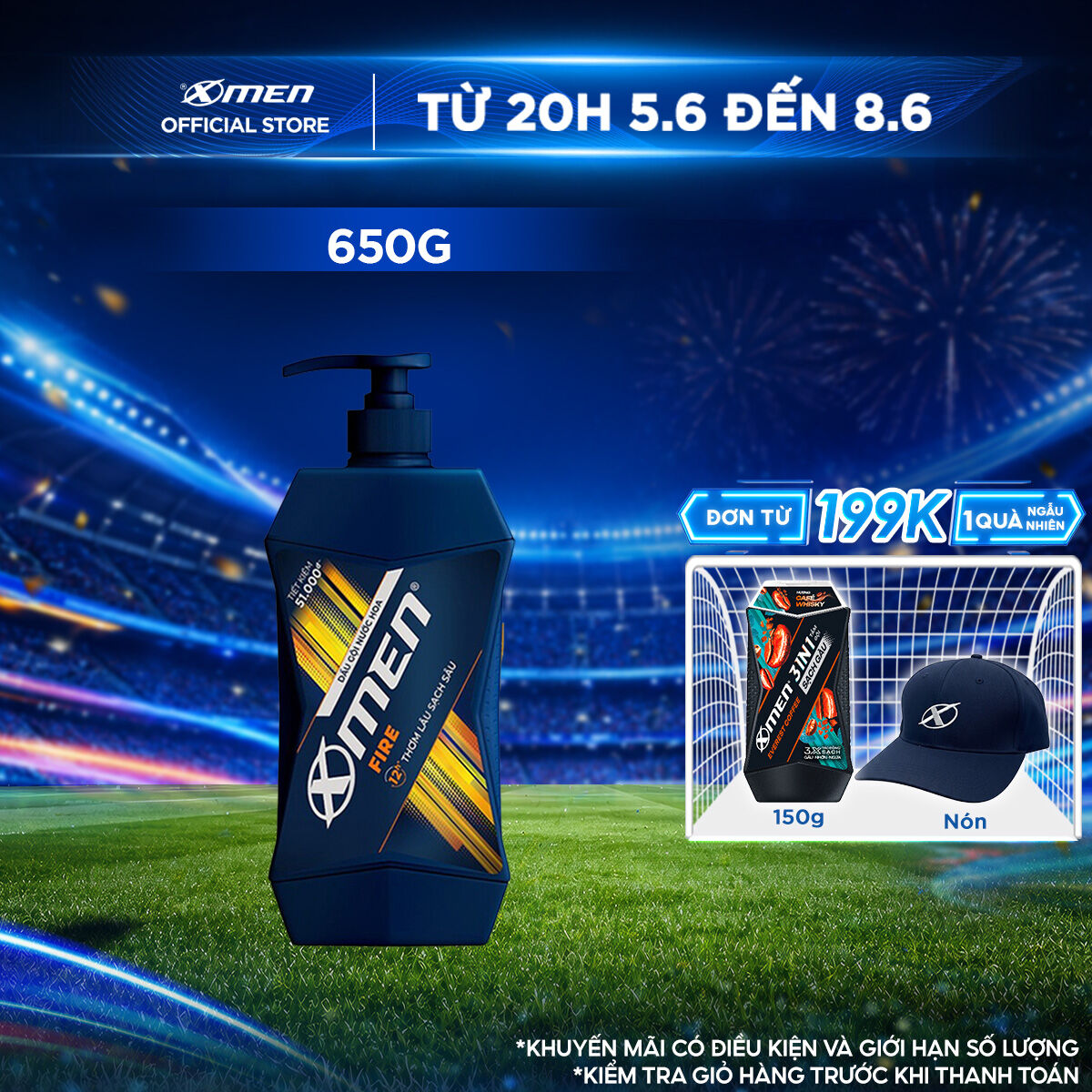 Dầu Gội Nước hoa X-Men Fire 650g