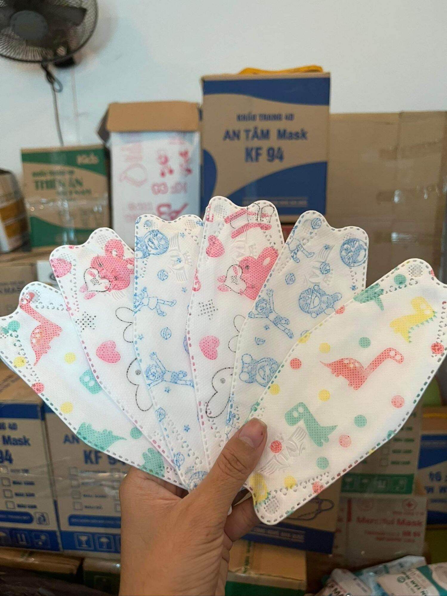 10 khẩu trang kf94 thiên ân bé 2 đến 5 tuổi