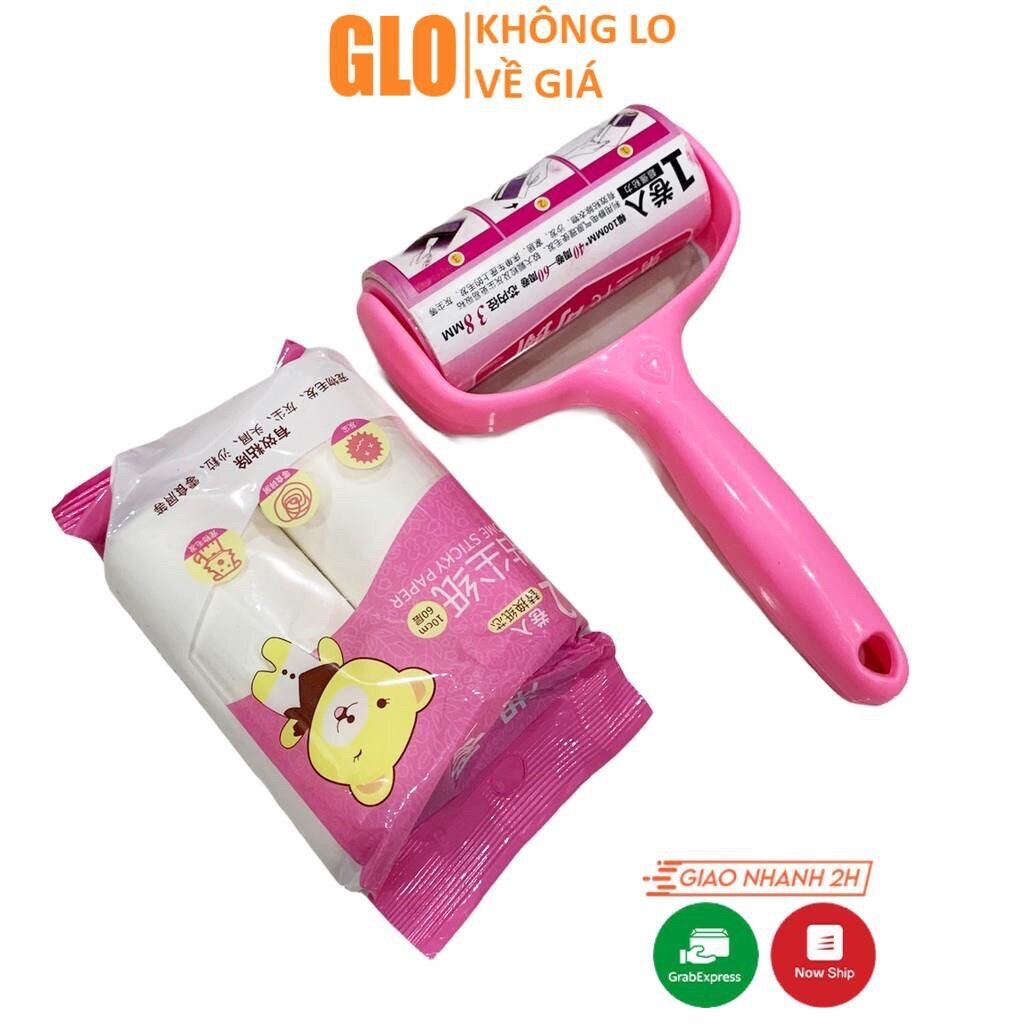 Cây lăn keo dính lông chó mèo bụi quần áo nhựa bền có kèm cuộn giấy - dụng cụ tiện ích