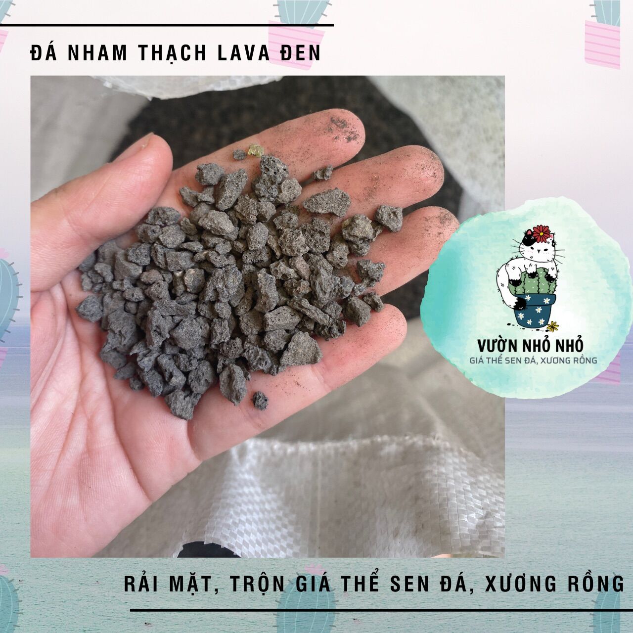 [ĐA NĂNG] Đá nham thạch đen Black Lava Rock 3-6mm lọc nước thuỷ sinh, rải mặt, trộn giá thể trồng sen đá, xương rồng