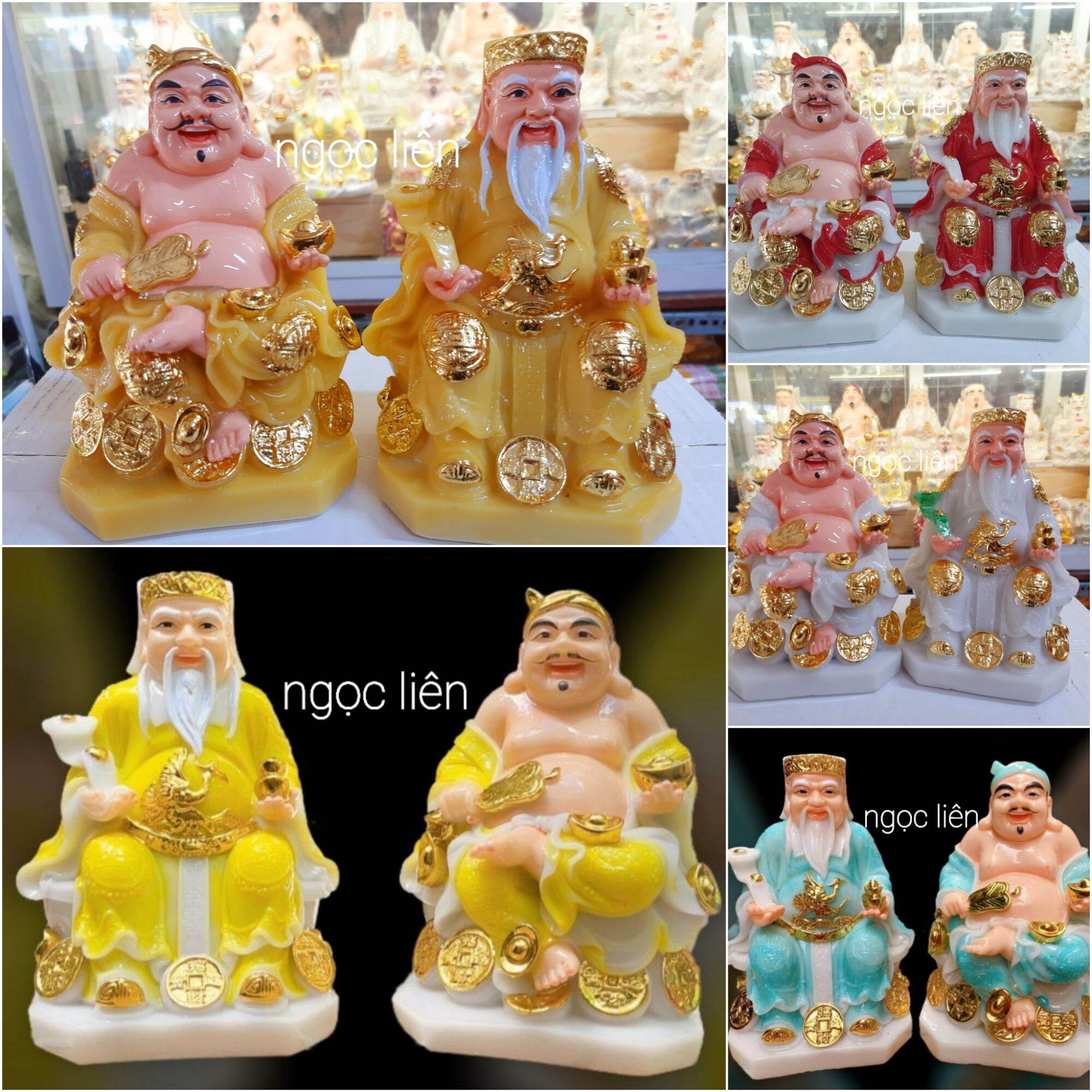 Tượng thờ thần tài ông địa đá cao 21cm