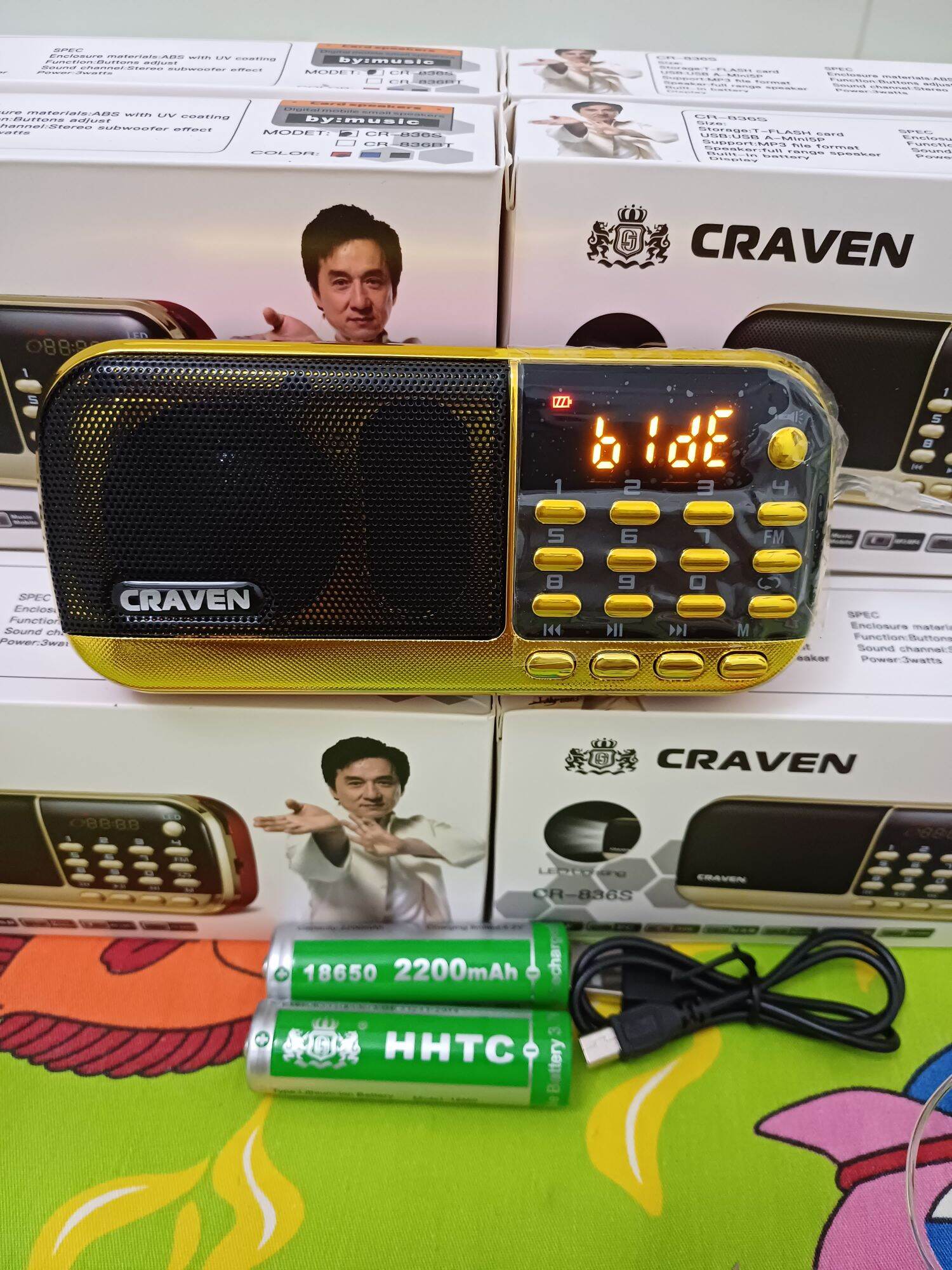 Máy loa craven cr-836s 2pin có đèn led đài fm