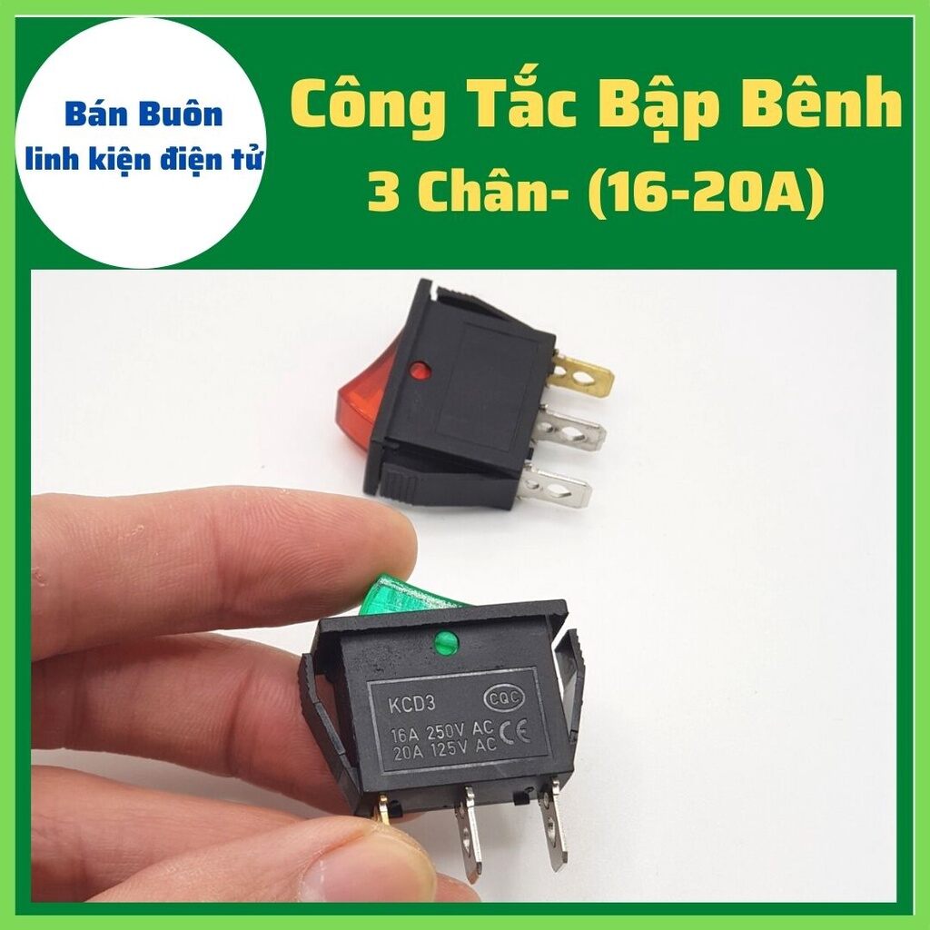 Công Tắc Bập Bênh 16A 250V KCD4 6 Chân 3 chân