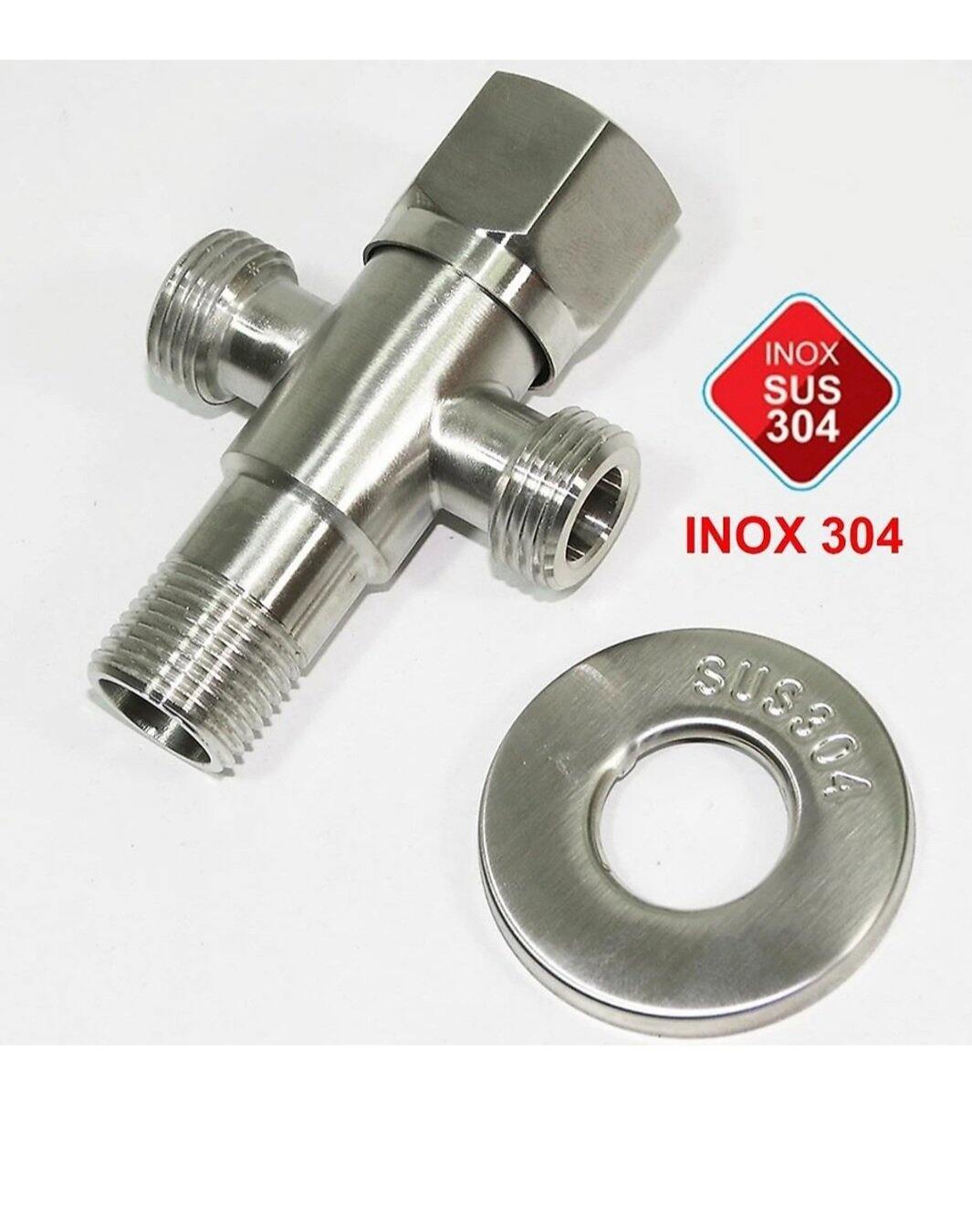 (xả kho van t cầu, giảm áp chia bồn cầu inox sus 304, van t chia nước cho vòi xịt vệ sinh và bồn cầu inox