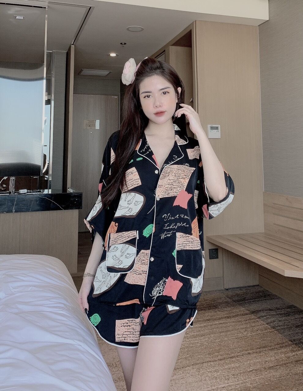 Bộ Đùi ngủ lụa mango cánh dơi xuất sắc