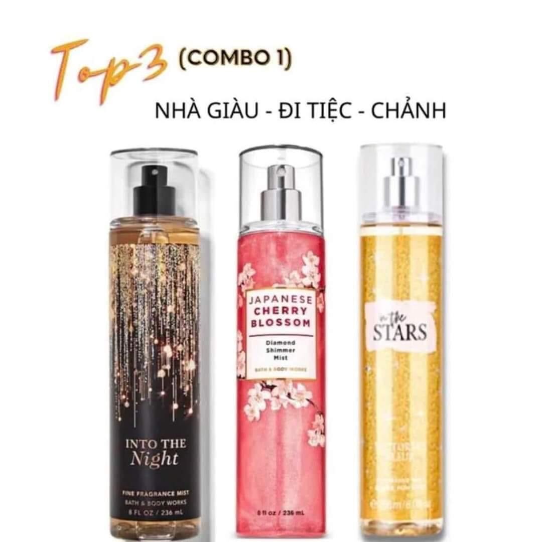 Xịt thơm toàn thân body mist Bath And Body Works Nội Địa Trung 236ml