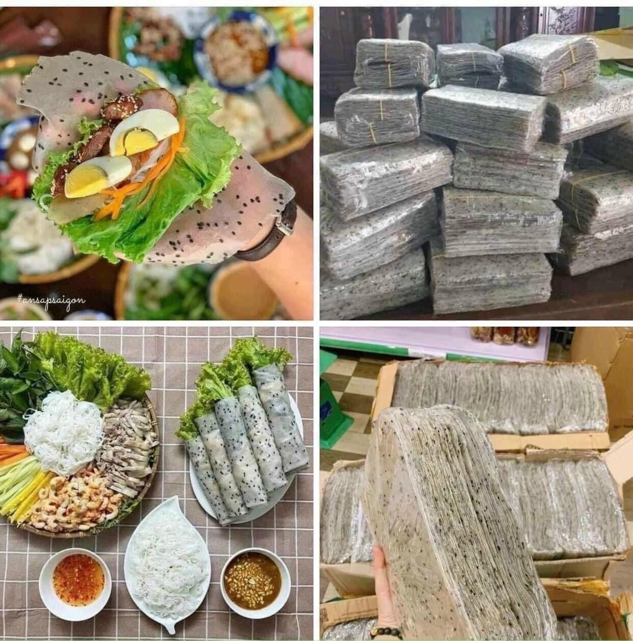 Bánh tráng mè đen nhúng phan rang