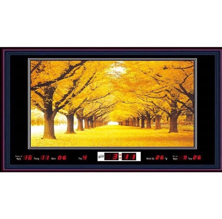 [HCM]Tranh đồng hồ - Lịch vạn liên - Tranh đèn kích thước 50x90cm