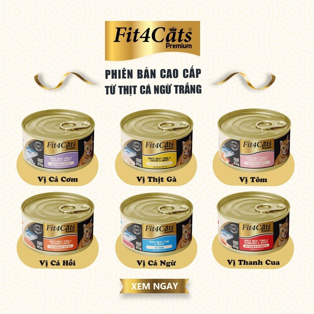 Pate Cá ngừ đóng hộp Fit4cat Premium dành cho mèo - 85gr