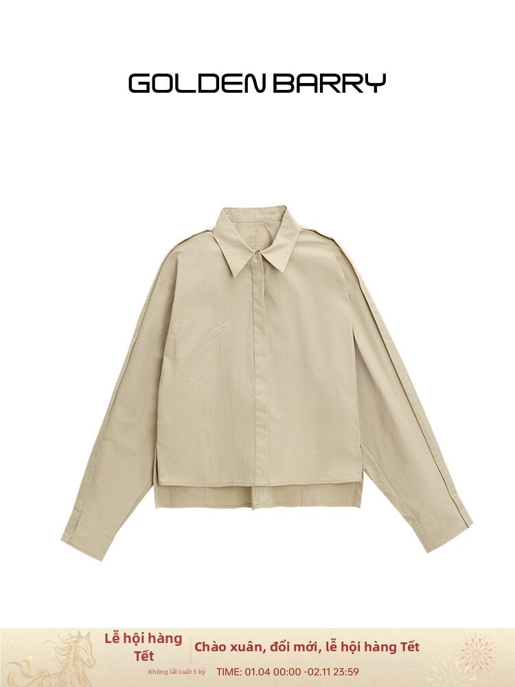 GOLDEN BARRY | Fashionable Short-Sleeved Collar Blouse for Women Giá 3,696,000 Đồng*Miễn phí vận chuyển