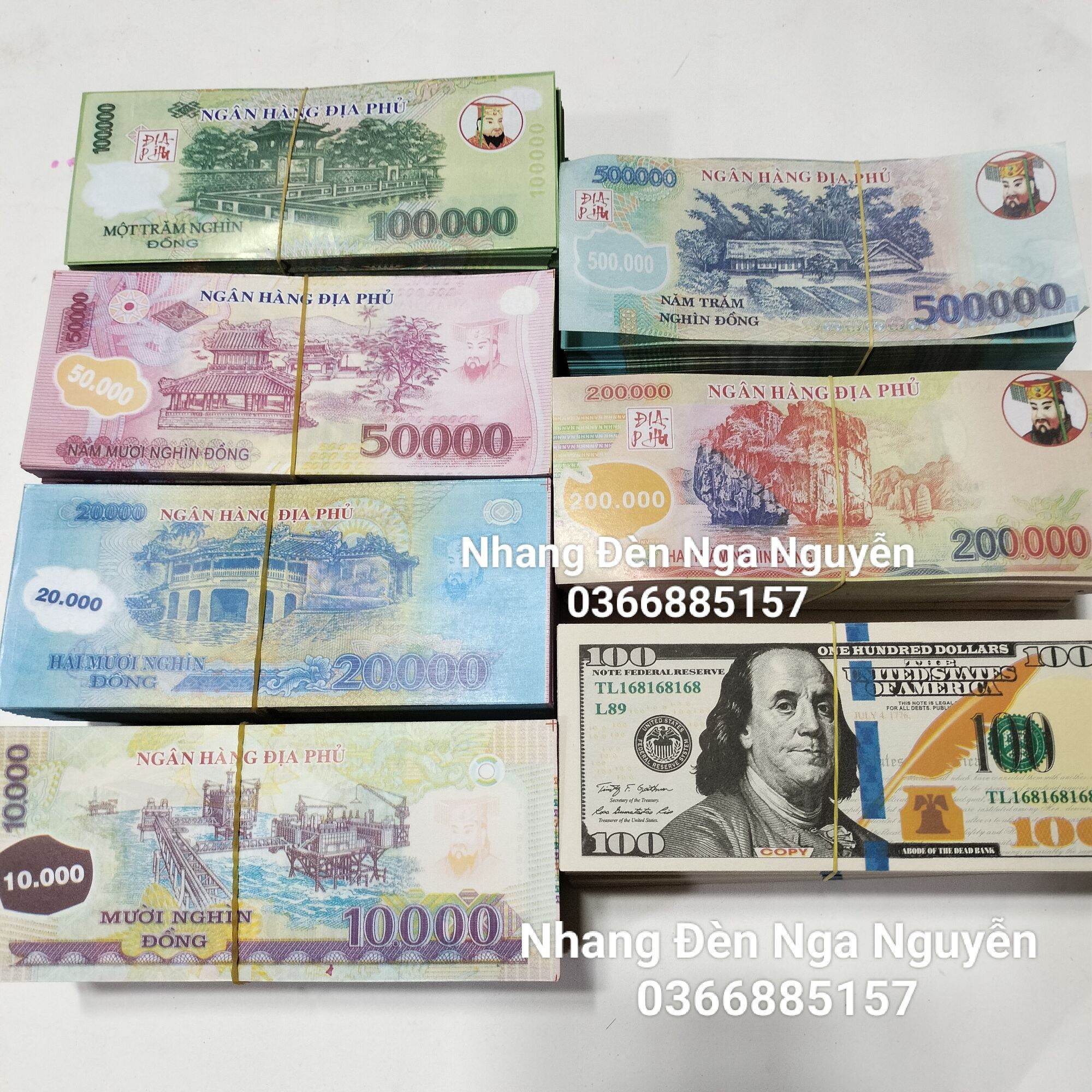 (100 tờ)Giấy Cúng Tiền Việt Polyme,Đô Mỹ Bóng Đẹp