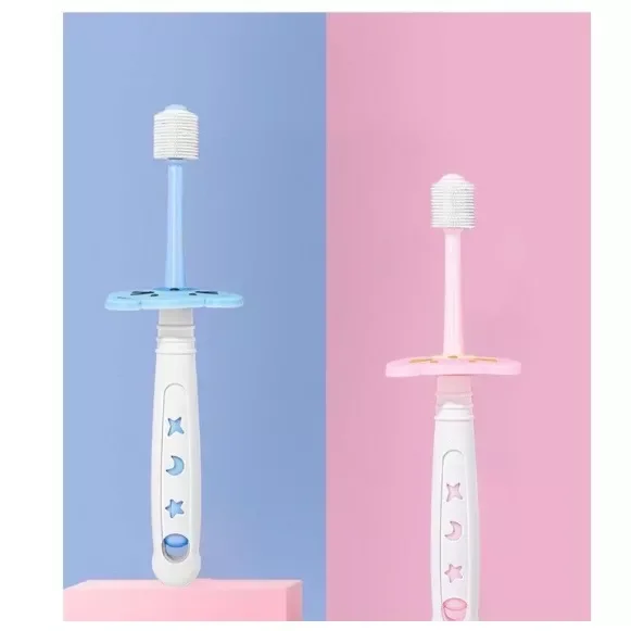 Bàn Chải Đánh Răng 360 Độ Lông Silicon Cho Bé Siêu Mềm An Toàn Bé Tập Đánh