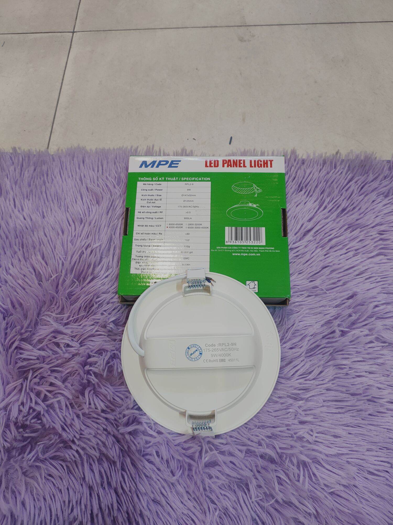 Đèn led Âm trần MPE d125/145mm-9w