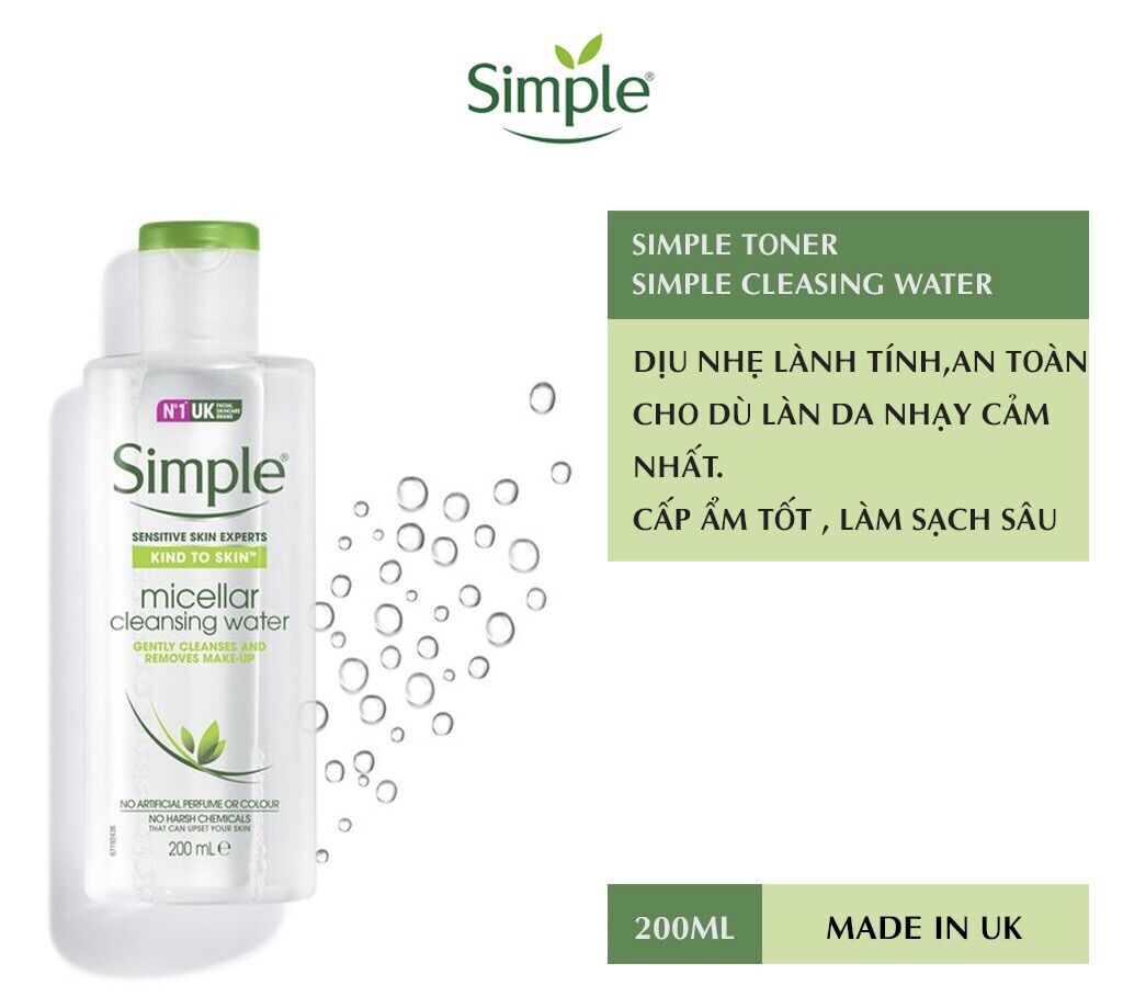 [CHÍNH HÃNG] Nước tẩy trang SIMPLE 200ml