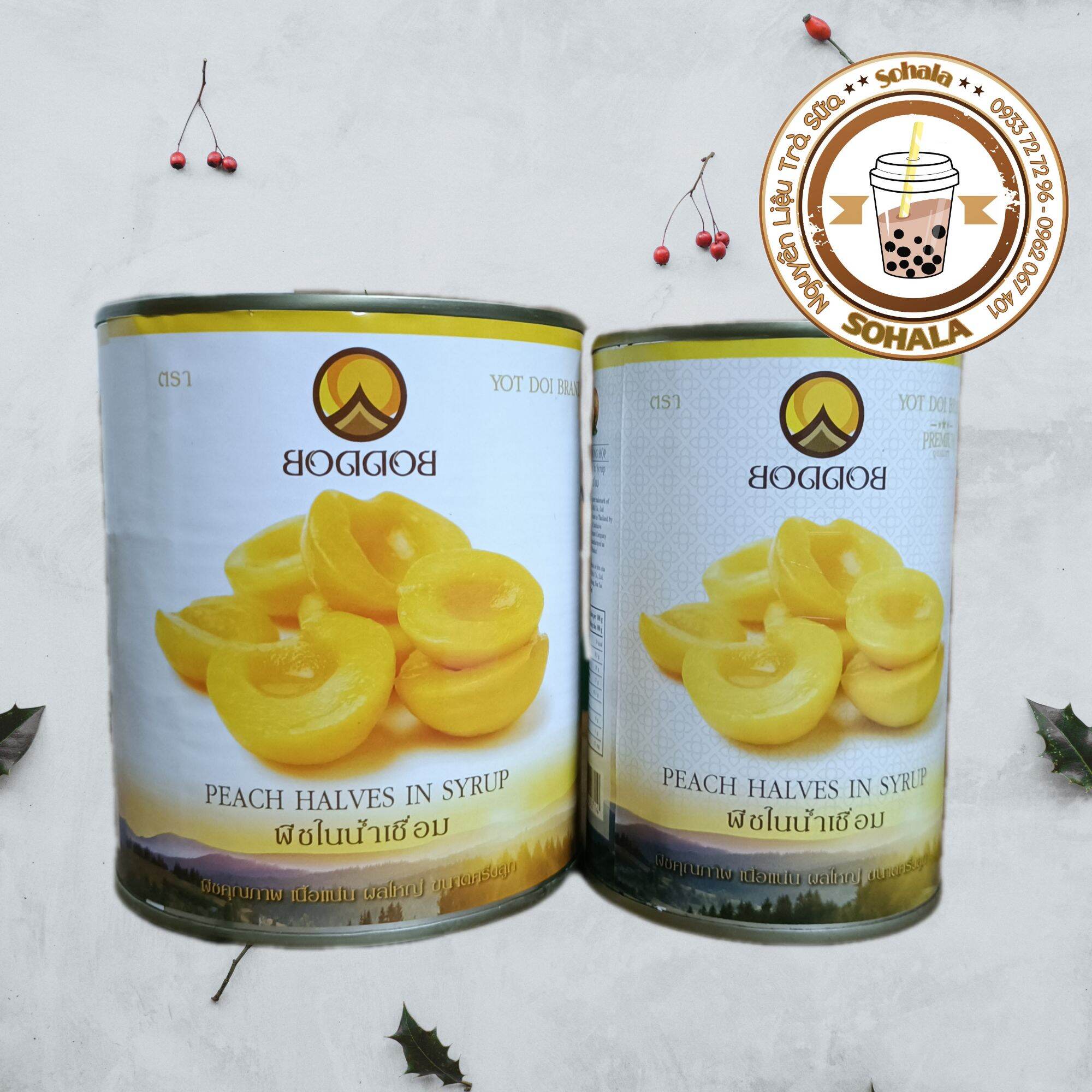 Đào ngâm Thái Lan Boddob lon nhỏ 425G