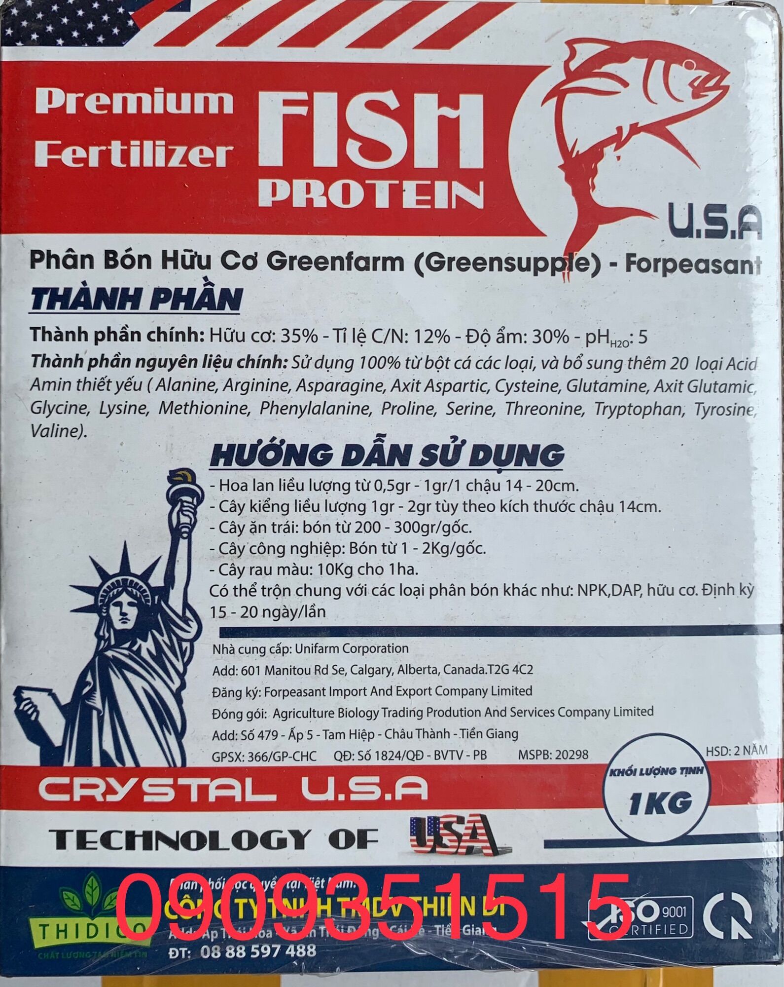 Phân cá hữu cơ tan chậm fish protein