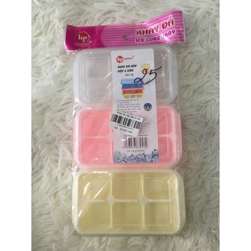 Khay đá nắp đậy 6 viên
