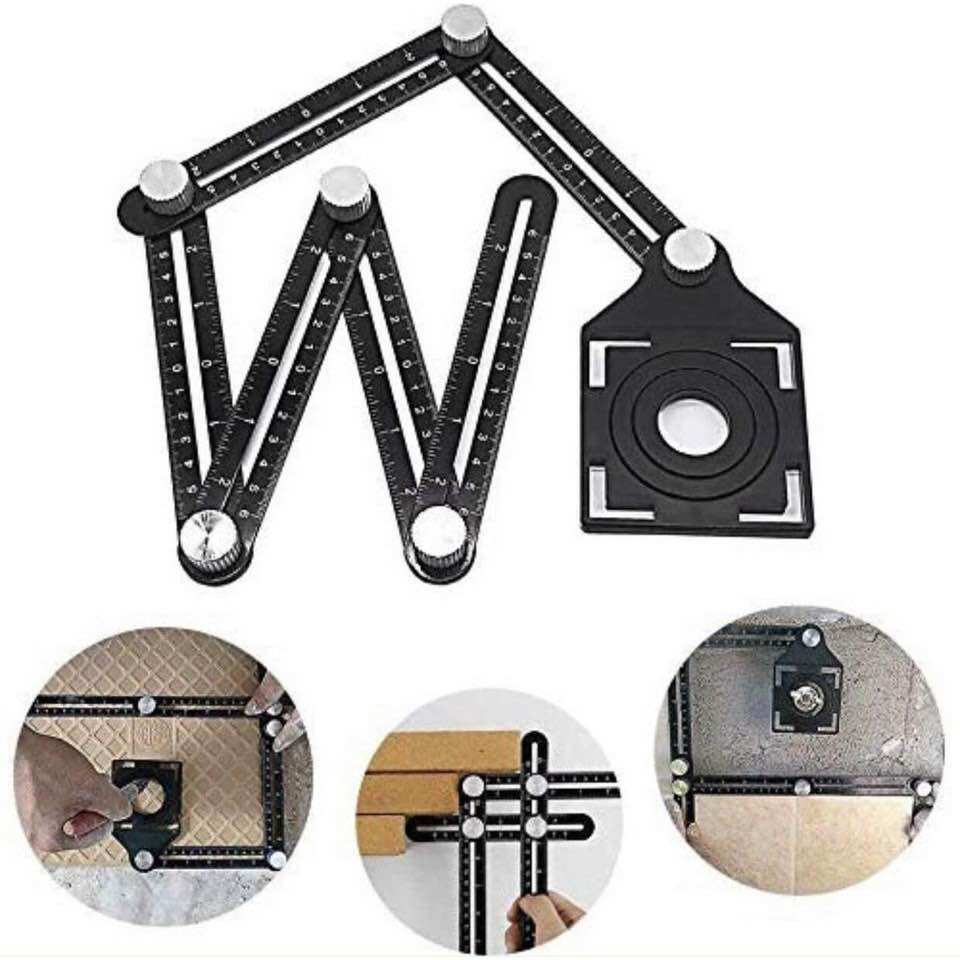Thước định vị lỗ gạch thông minh, thước gấp 6 khúc