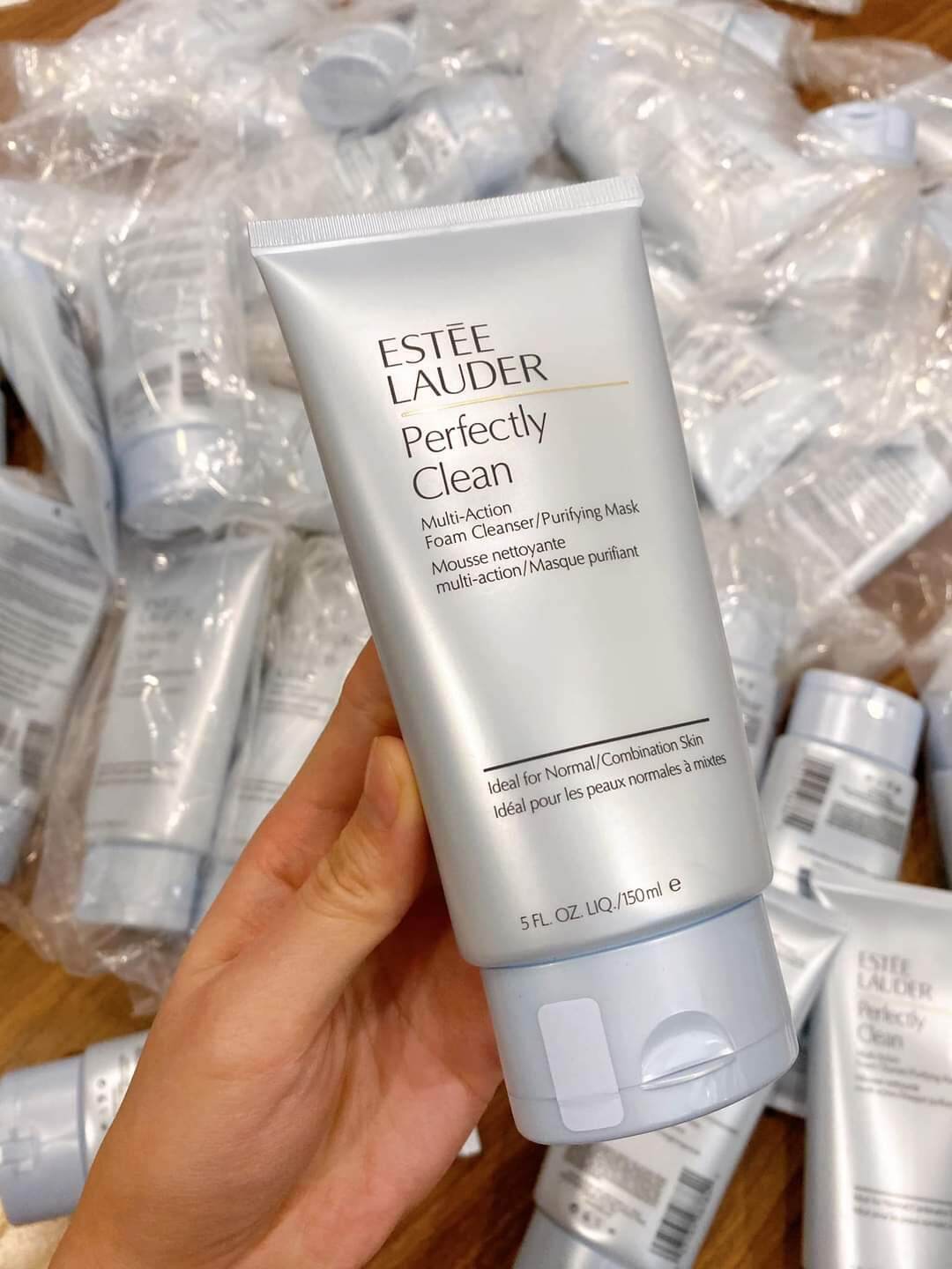Sữa rửa mặt kiêm Mặt nạ thanh lọc dành cho da thường, da hỗn hợp Estee Lauder Perfect Clean Foam Cleanser/Purifying Mask 150ml