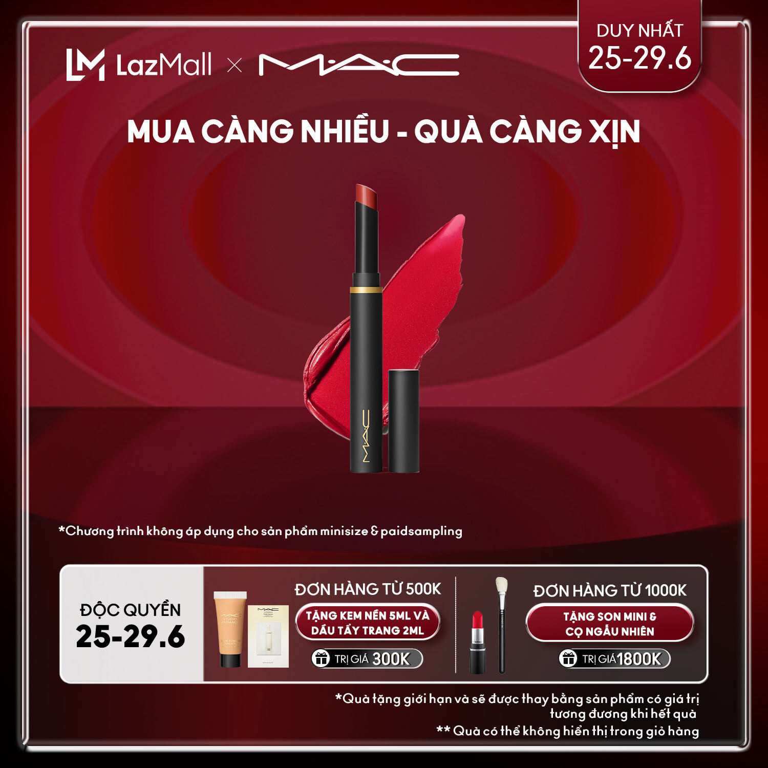 [ƯU ĐÃI 25-29.6] Son thỏi lì MAC  Powder Kiss Velvet Blur Slim Stick/son môi dưỡng ẩm với màu sắc táo bạo và hiệu ứng lì - sản phẩm trang điểm bán chạy