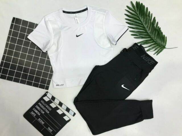 Set bộ đồ tập gym crotop nữ