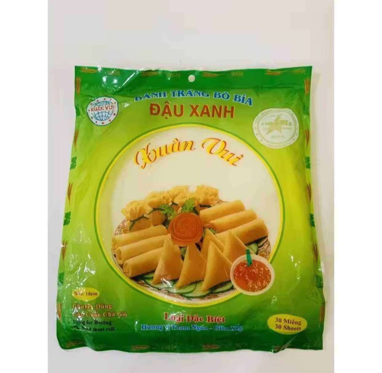 Bánh tráng bò bía đậu xanh cuốn chả giò gói 30 miếng