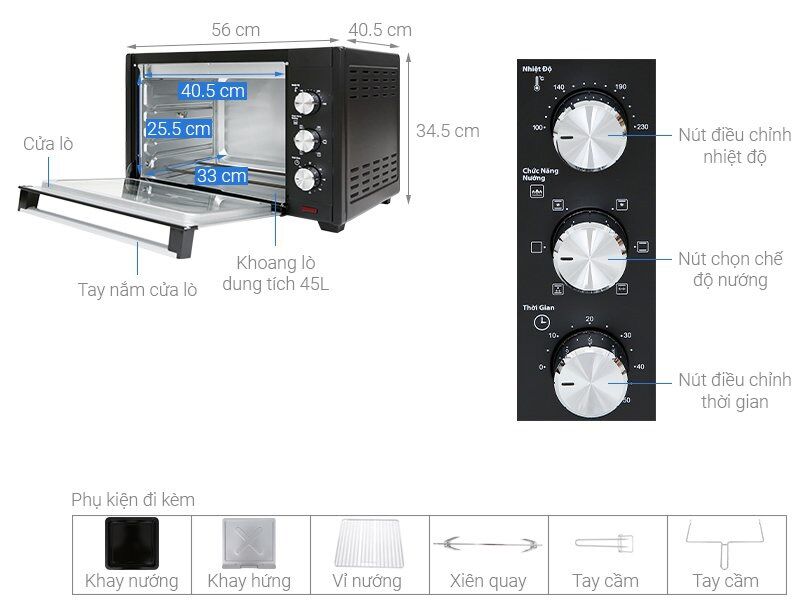 Lò nướng BlueStone EOB-7548 38 lít - Hàng chính hãng