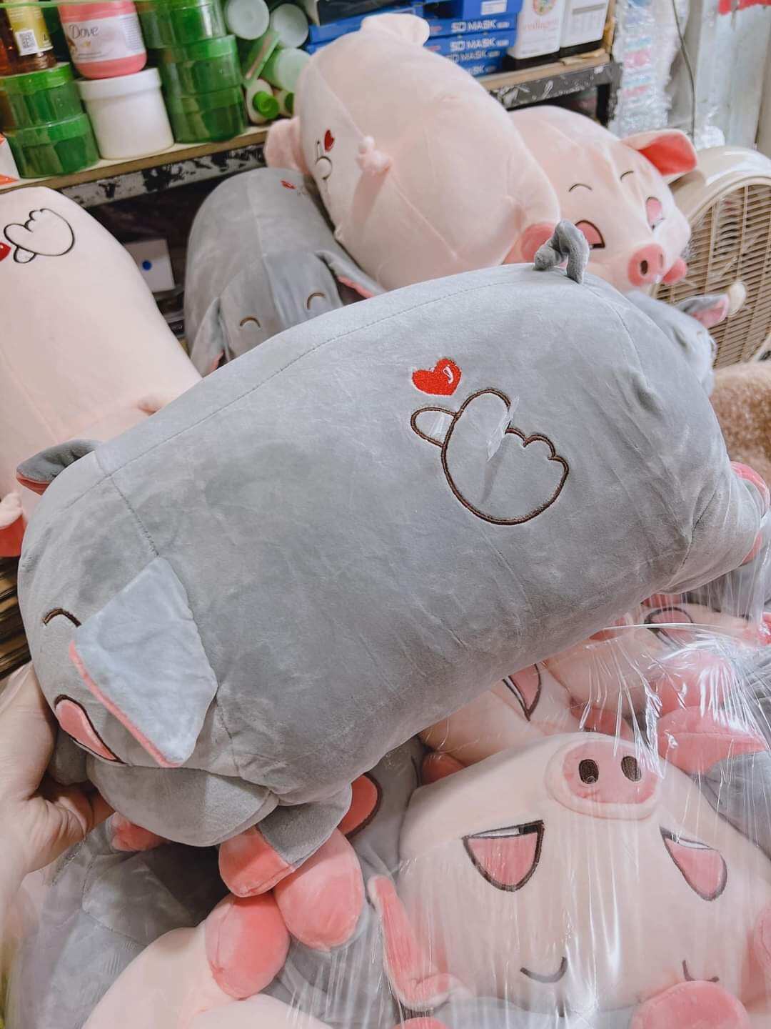 Gối Heo Kèm Chăn Nhung Nỉ To
