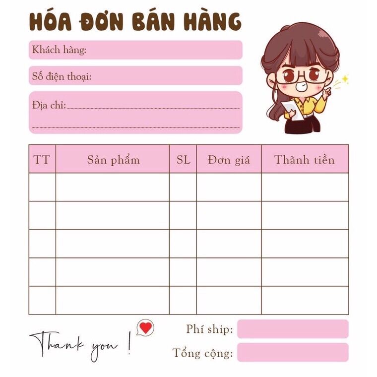 Hoá đơn bán hàng mini cuốn 100 tờ