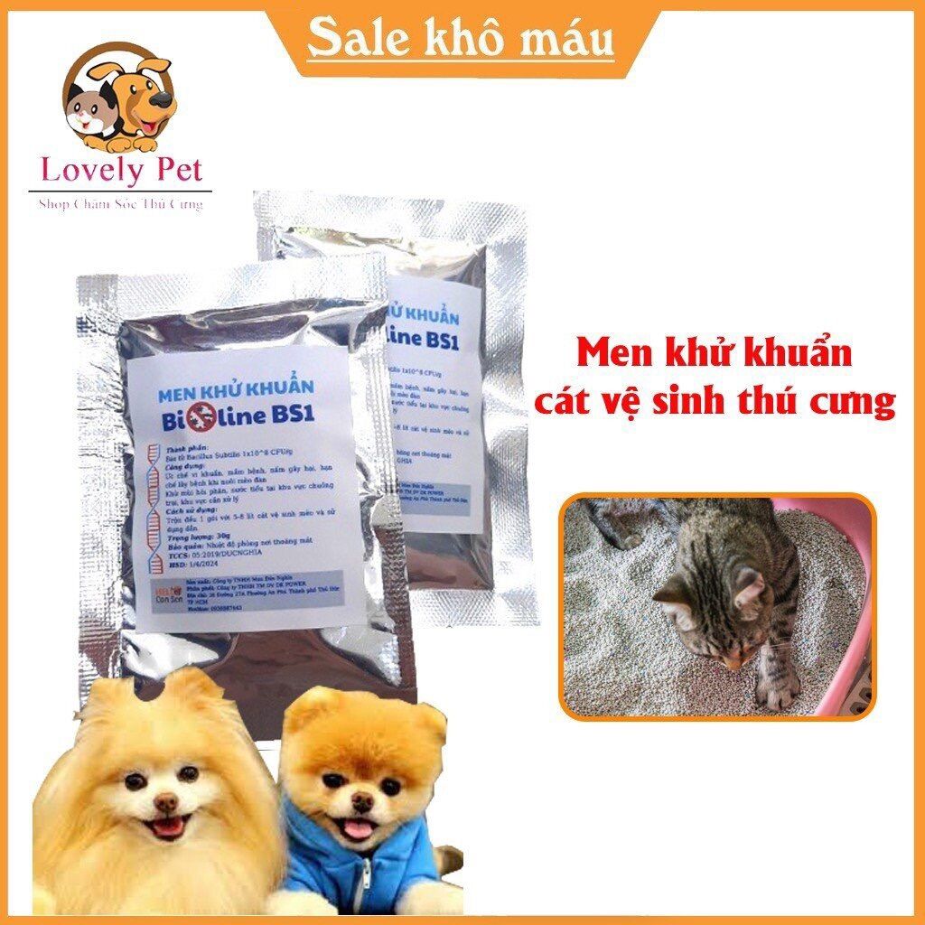 Men khử khuẩn cát vệ sinh chó mèo
