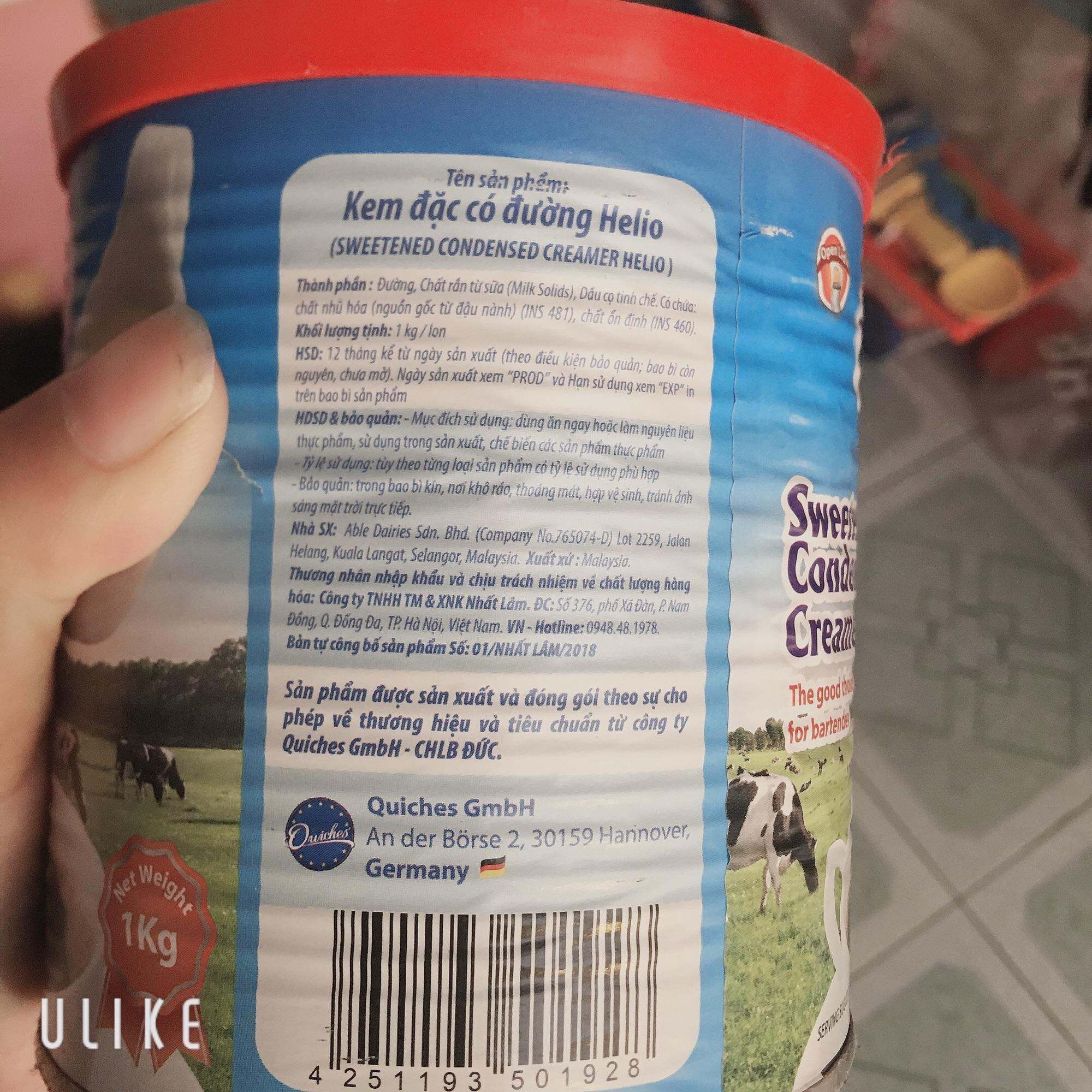 Sữa đặc Helio của Đức 1kg