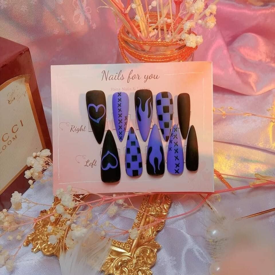 Móng giả thiết kế theo yêu cầu-mẫu nail blackpink