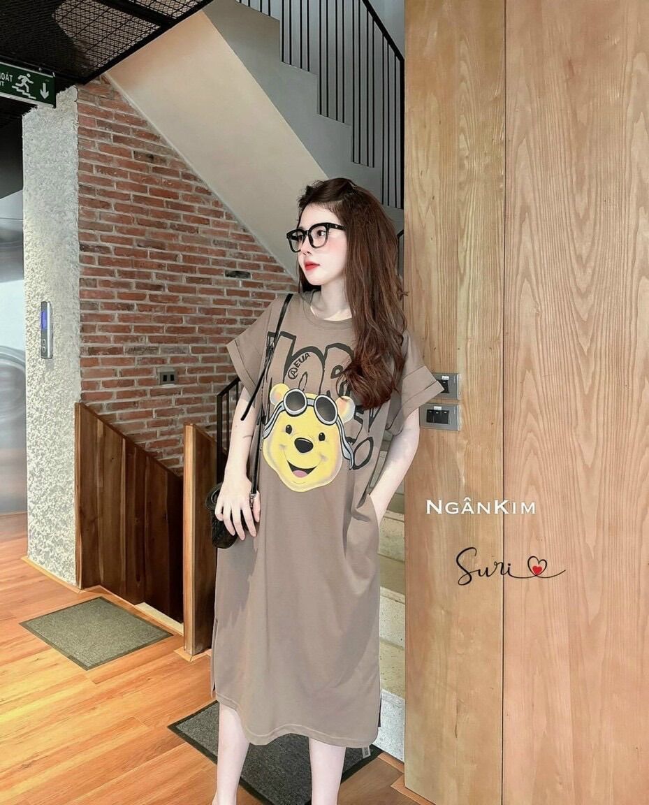 Đầm bầu suông cotton thời trang