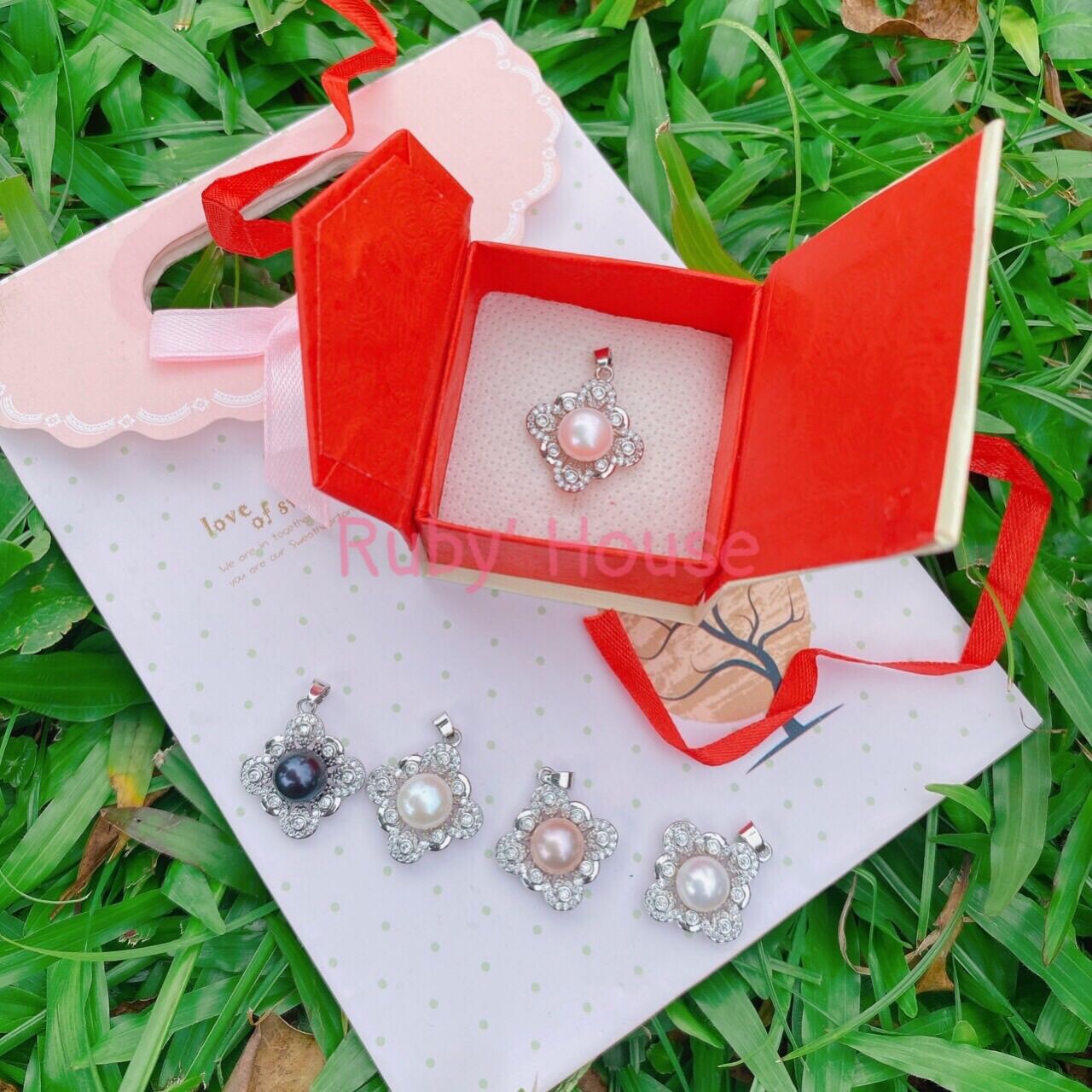 [SALE] Mặt dây chuyền ngọc trai nuôi nước ngọt tự nhiên size 8-9ly, hạt tròn bóng đẹp