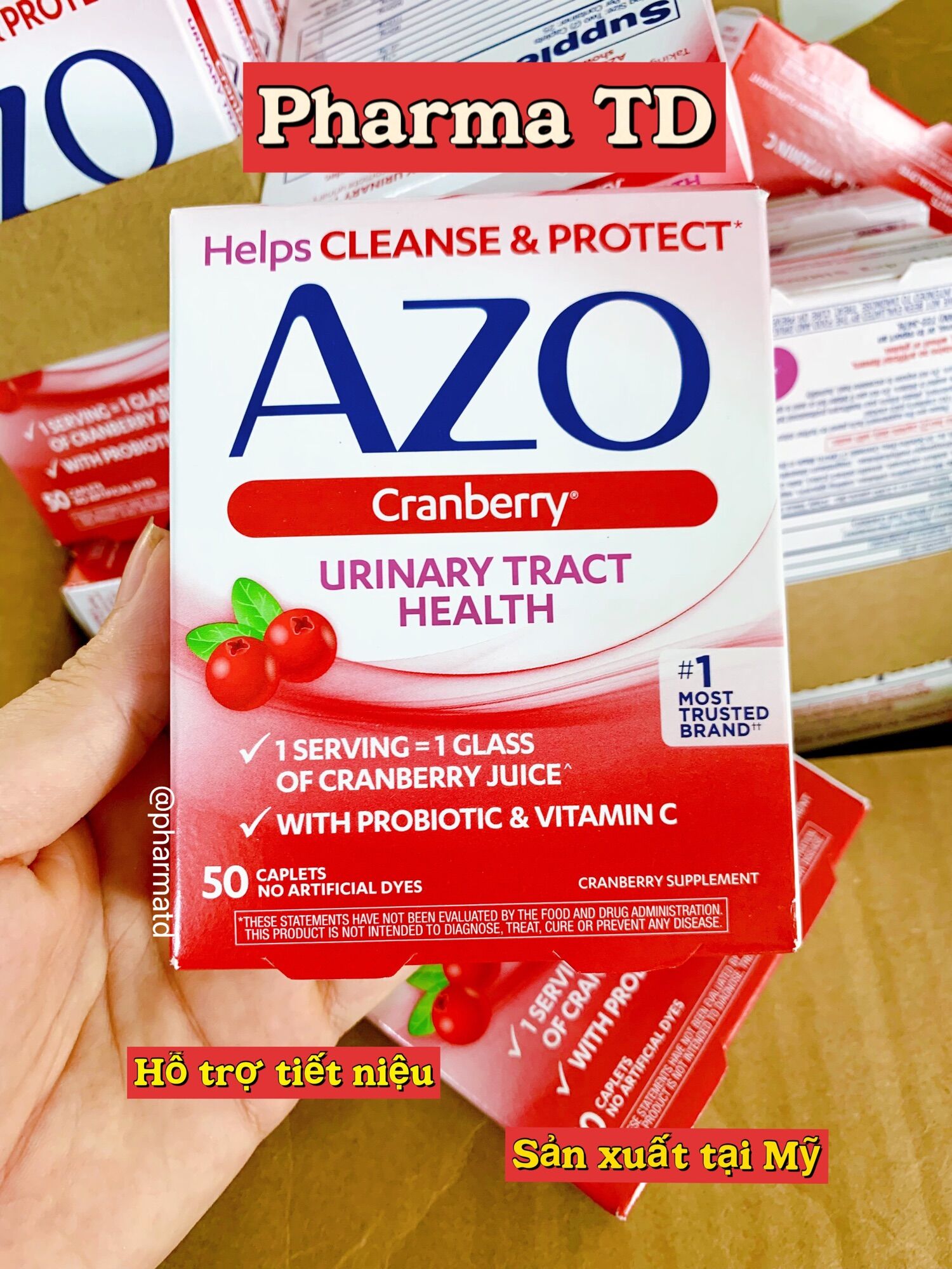 Viên uống AZO hỗ trợ tiết niệu | Azo Cranberry 50 viên | Chuẩn Bill Mỹ