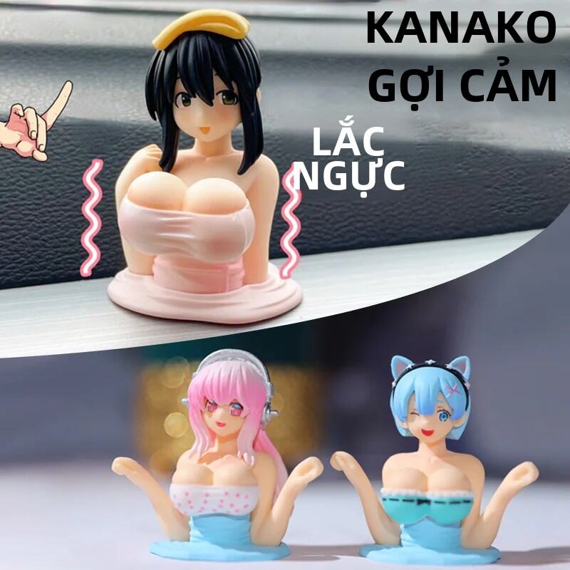 Kanako Hoạt Hình Cô Gái Anime Ngực Lắc Xe Trang Trí Kawaii Anime Tượng Dễ Thương Bảng Điều Khiển Tra