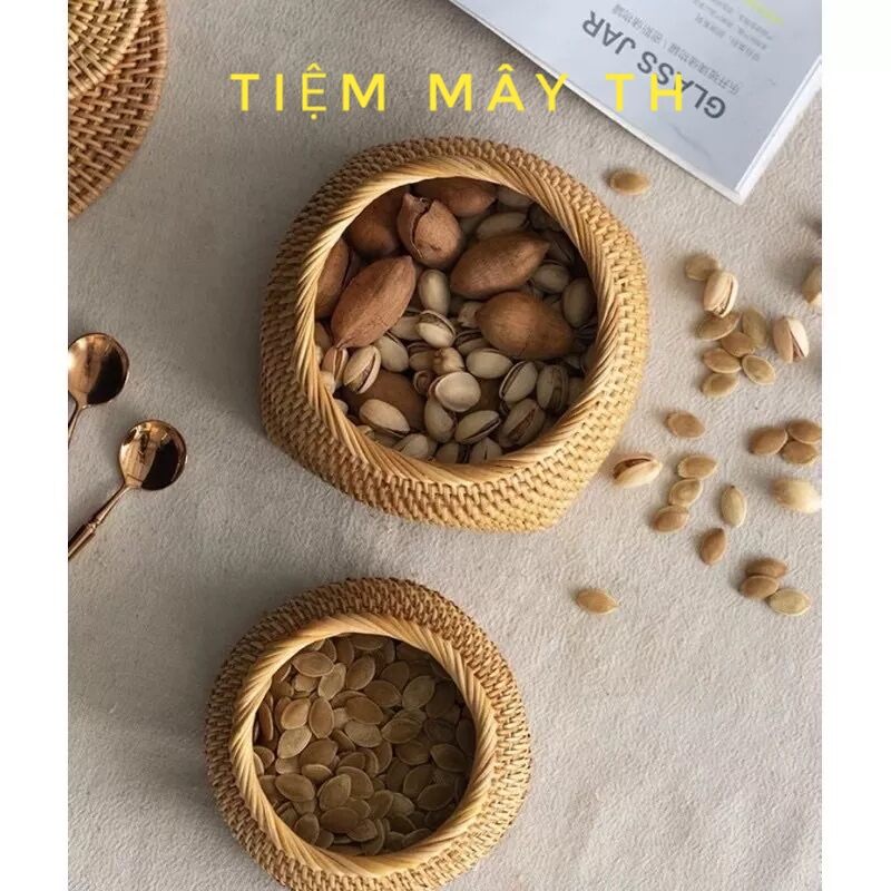 Hũ mây TIỆM MÂY TH, giỏ mây đựng đồ, đựng bánh kẹo