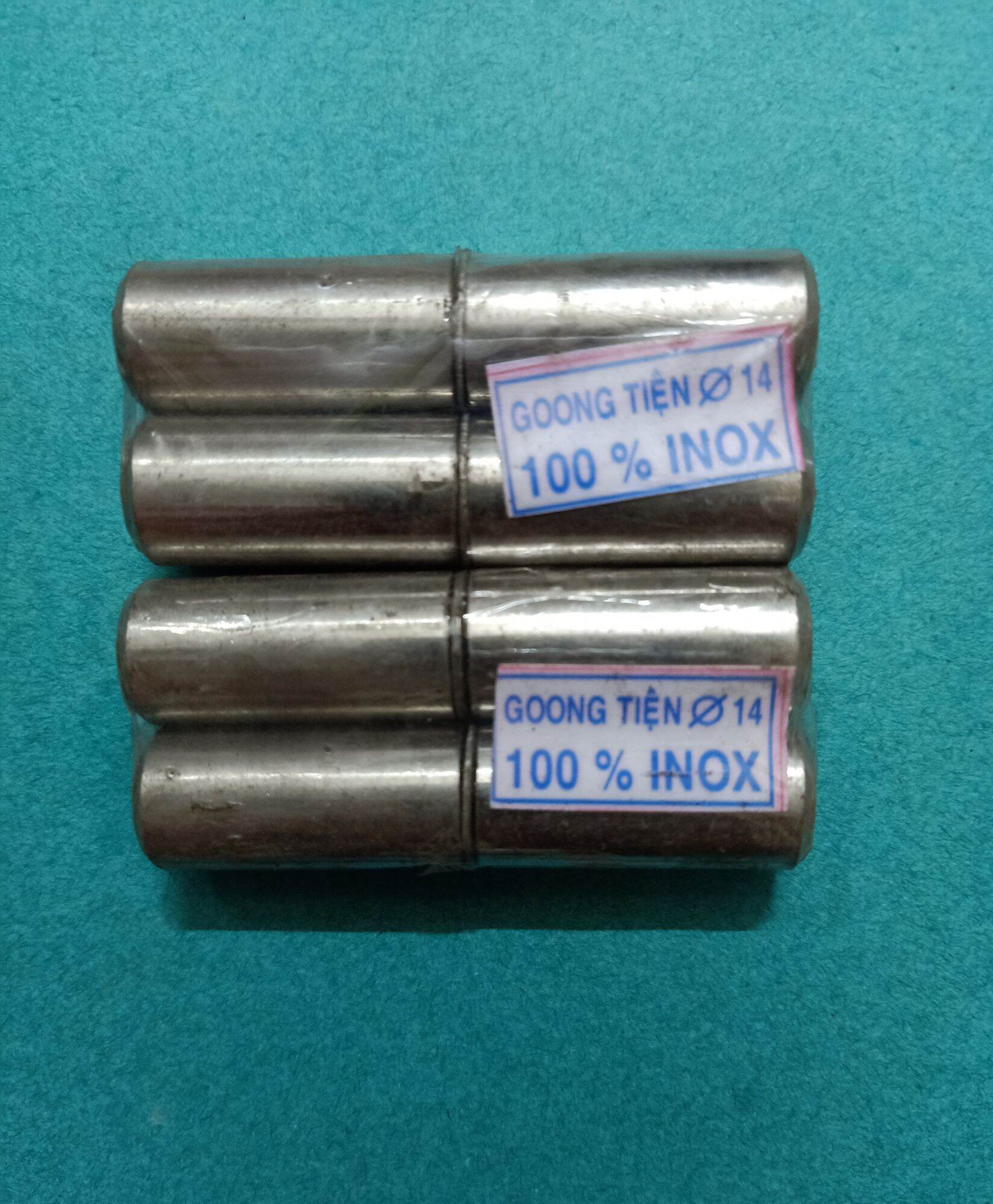 Bộ bản lề cối tiện inox phi 14, bản lề cửa inox chịu lực. Bộ 2 bản lề cối inox