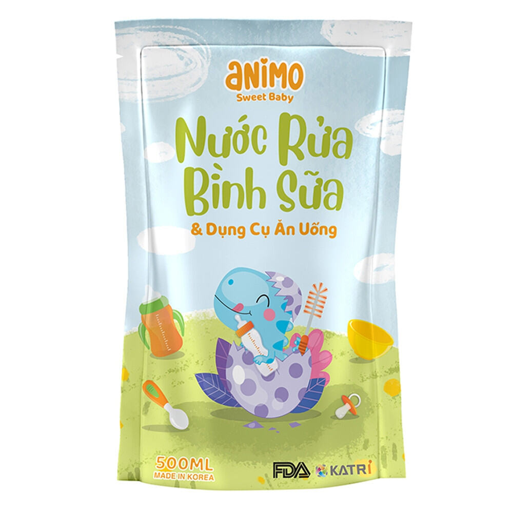 cam kết chính hãng Nước rửa bình sữa Animo túi 500ml