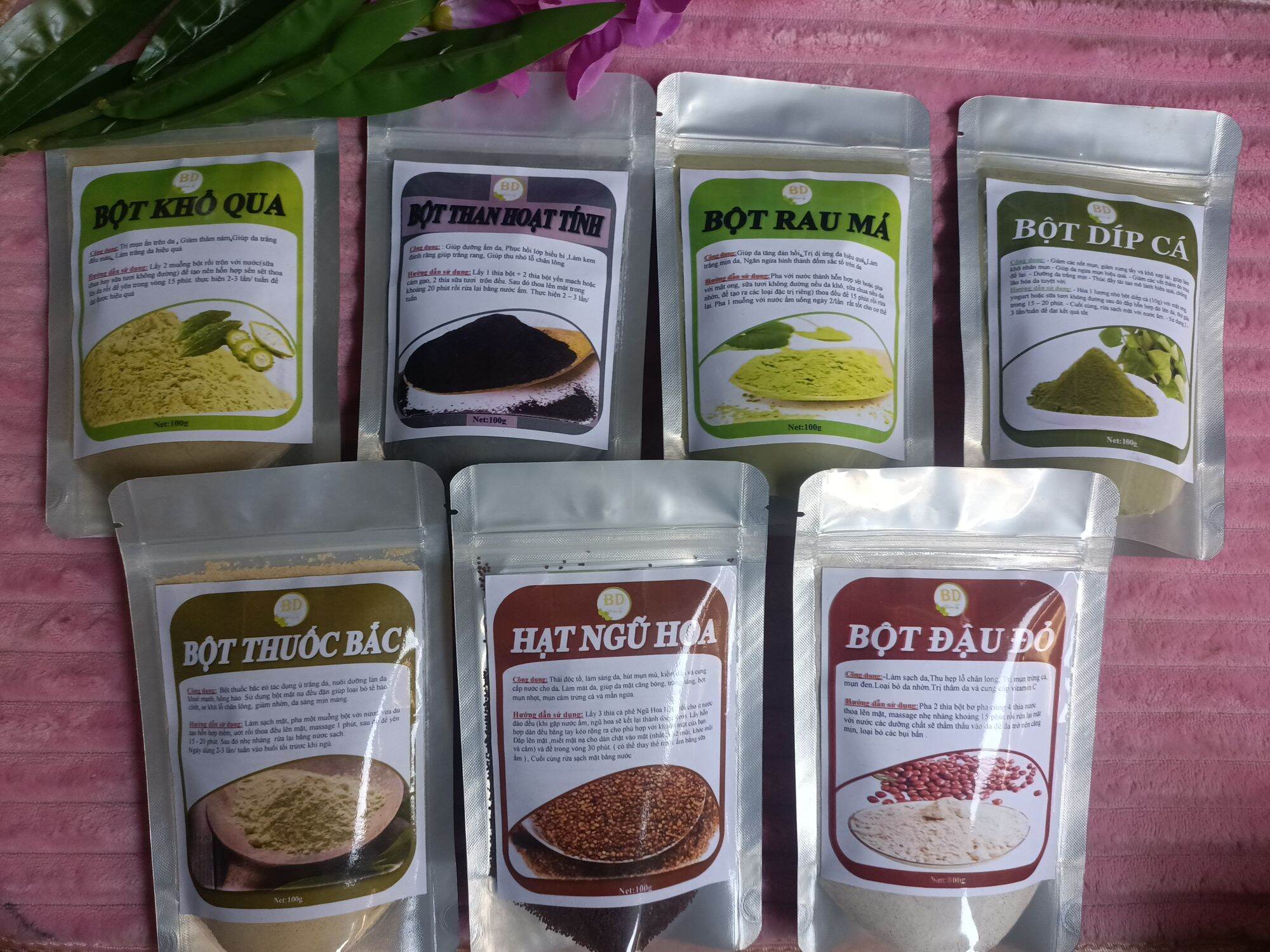 Combo 10 gói bột mặt nạ thiên nhiên