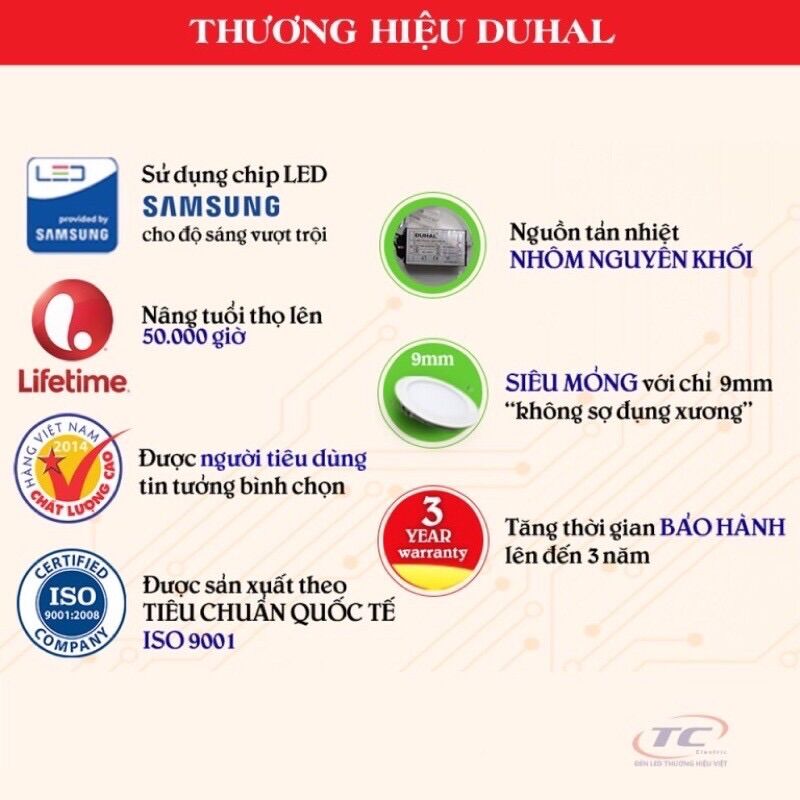 Đèn led âm trần mỏng DUHAL KDGT5xx 6W - 15W