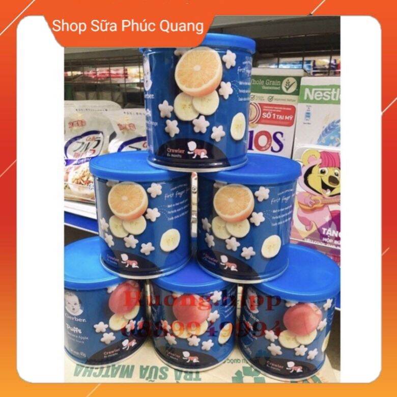 Bánh ăn dặm Gerber lùn 49g hộp thiếc - Đủ 3 vị - Hộp mới