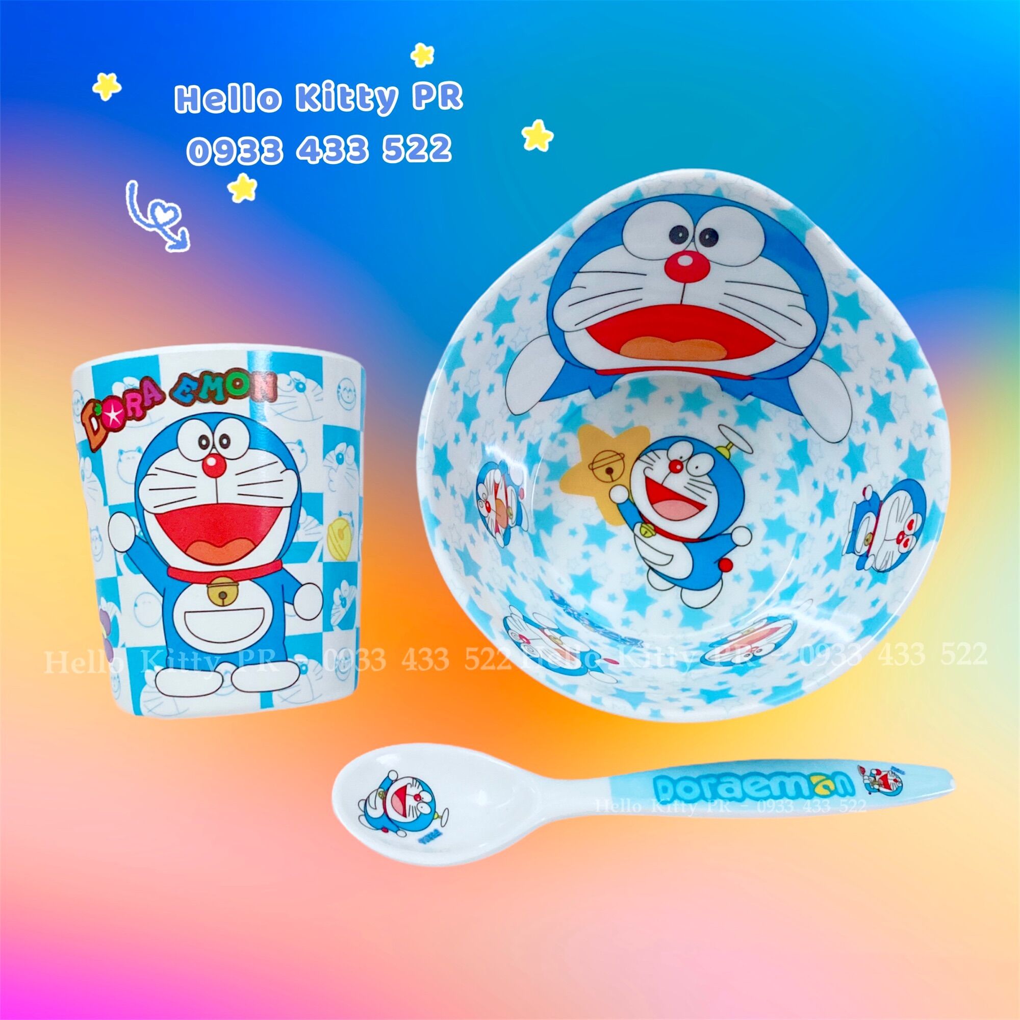 Combo chén muỗng ly cốc Doremon Doraemon