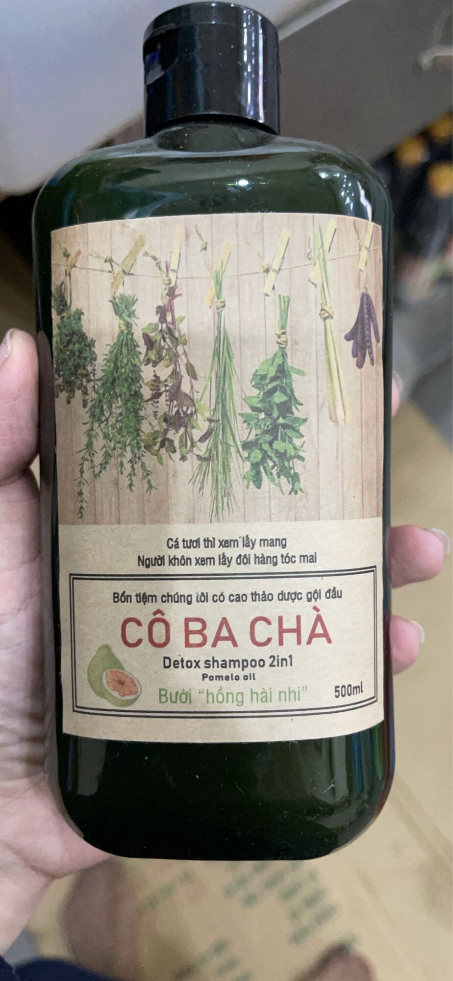 Dầu gội Cô Ba Chà- Bưởi kích mọc tóc con