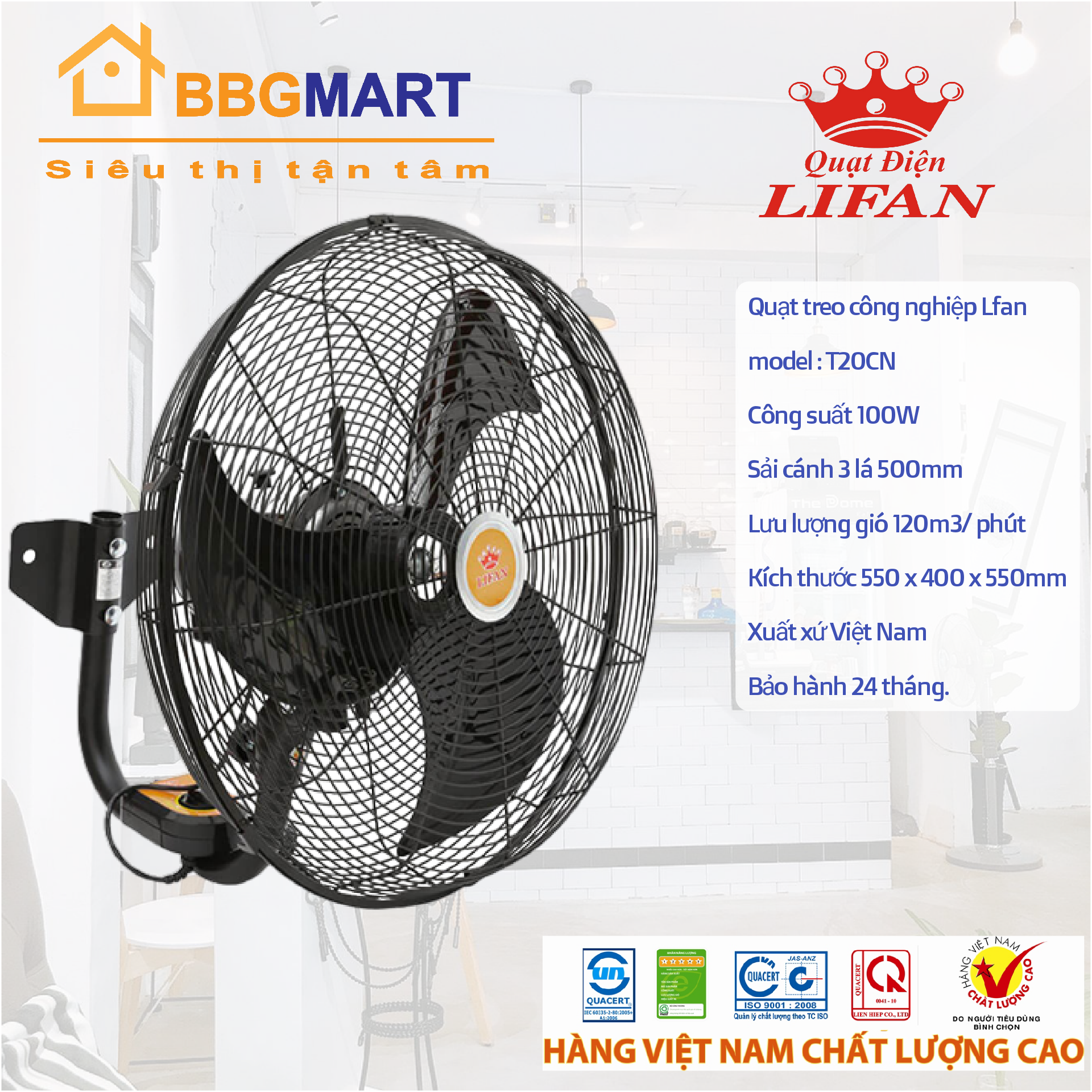 QUẠT TREO CÔNG NGHIỆP LIFAN T-20CN