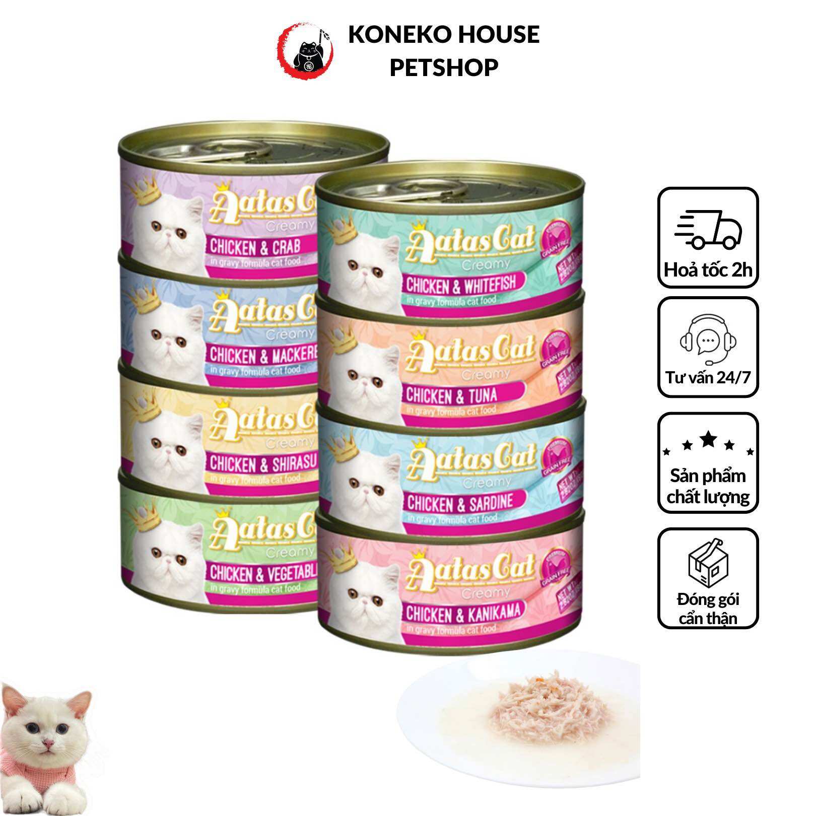 Thức ăn cho mèo - Pate Aatas hộp 80gr