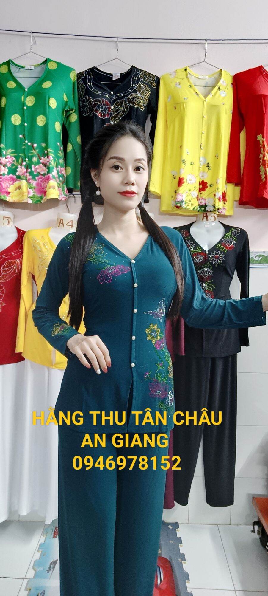 BỘ BÀ BA ĐÁ HOA BƯỚM CÙNG MÀU ỐNG RỘNG
